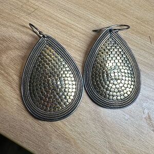Anna Beck Gold and Sterling Silver Large Teardrop Earrings